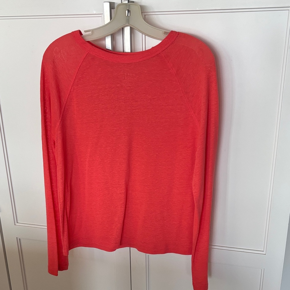 a new day Women's Linen Red Long Sleeve Tee